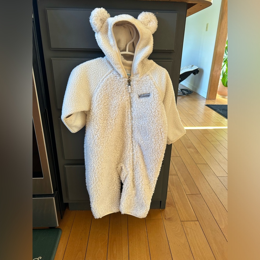 Kids One Piece Fleece Suit - White